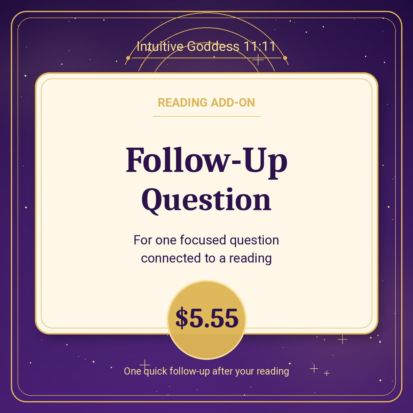 Follow-Up Question reading add-on product image for Intuitive Goddess 11:11